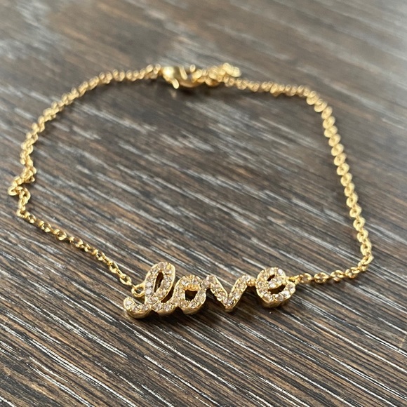 3/$9 love simple gold bracelet. Great condition - Picture 4 of 4